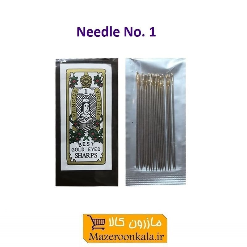 سوزن دستی دختر نشان سر طلایی سایز 1 ورق ۲۰ عددی HKH-028