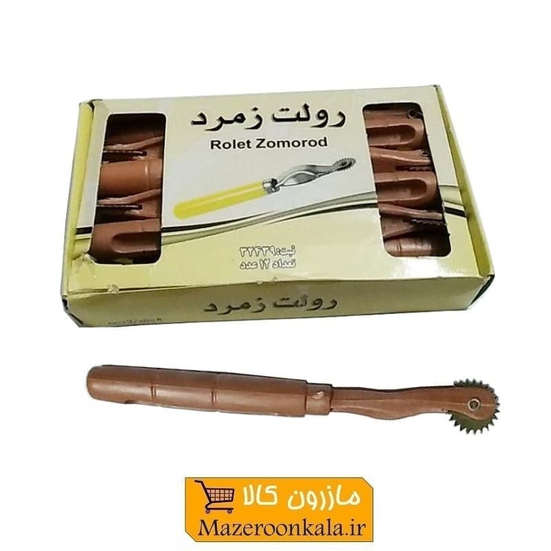 رولت خیاطی دسته پلاستیک دندانه دار طرح چوب زمرد ۱۴ سانت HKH-012