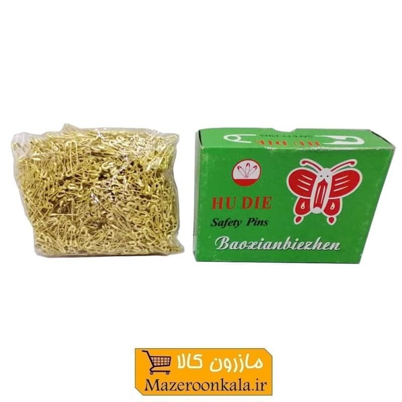 سنجاق قفلی طلایی ۱.۵ سانت بسته ۱۰ گرمی حدود ۲۰۰ عدد HSJ-003