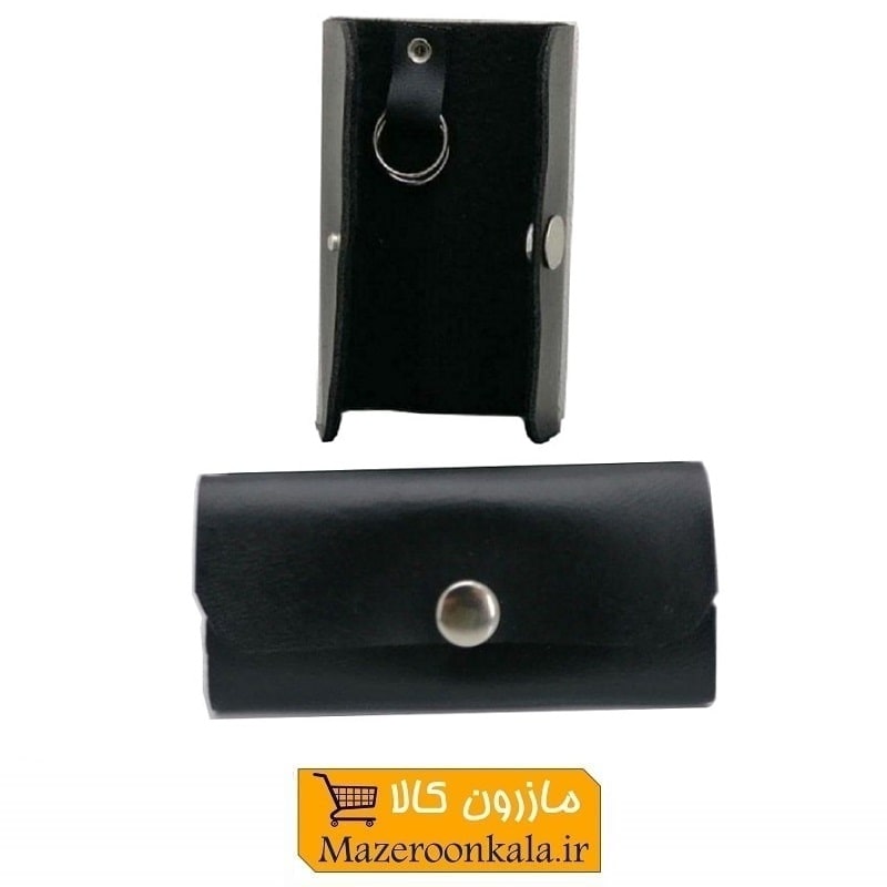 جاکلیدی کیفی طرح چرم مشکی HSK-040