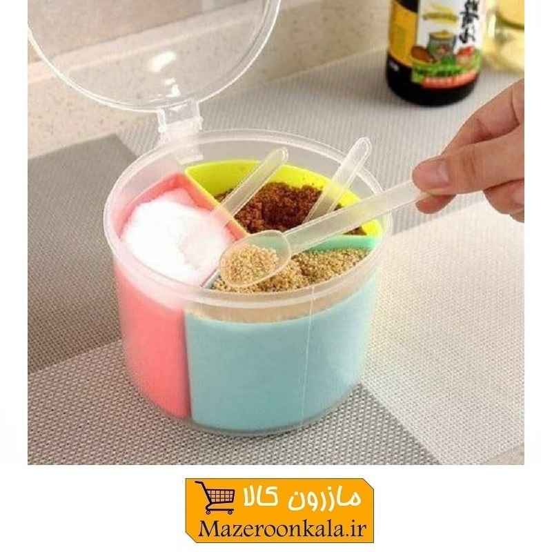 جا ادویه Kajeen کاجین دسته دار 3 محفظه با قاشق PJH-002