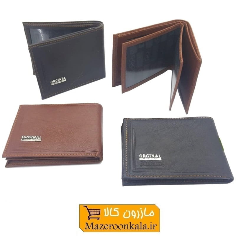 کیف پول مردانه Original اورجینال ۲ برگ با مارک فلزی HKF-050