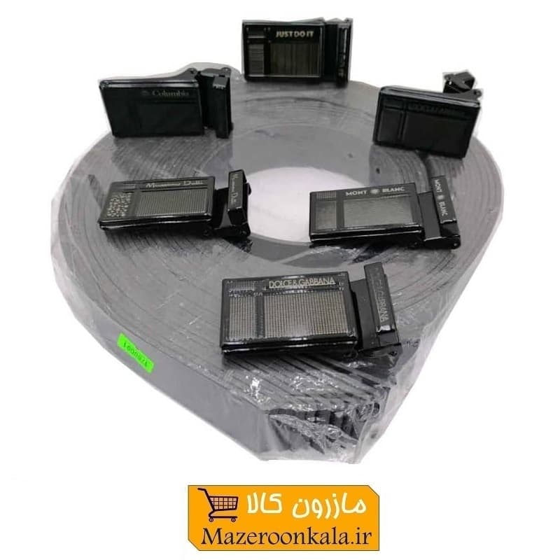 کمربند مردانه عرض ۳.۵ سانت کشویی با قلاب فلزی مشکی CKB-001