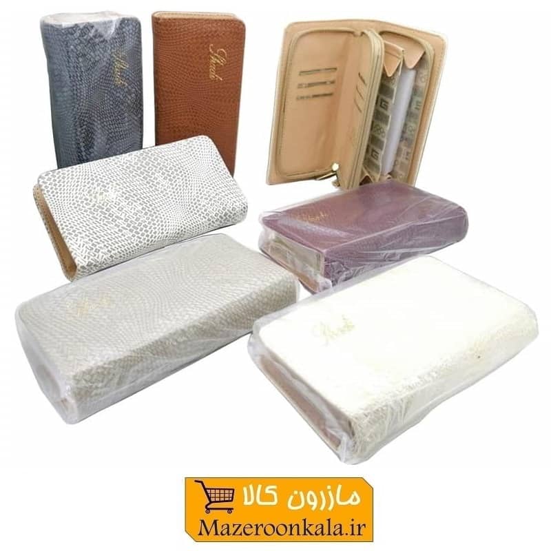 کیف پول زنانه دو زیپ طرح دار با جا کارتی Chanel شنل HKF-018