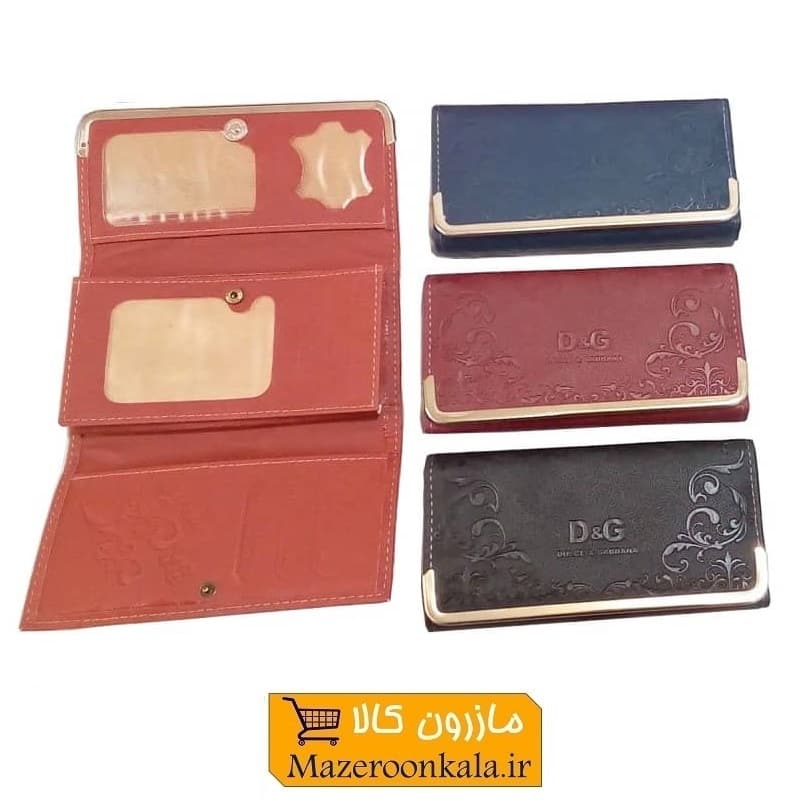 کیف پول زنانه لب فلزی D & G دی اند جی، جای عکس دار HKF-024