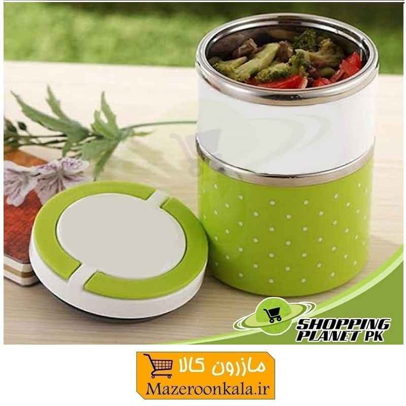 ظرف غذا یا لانچ باکس کودک و بزرگسال 2 طبقه داخل استیل 1.5 لیتر HZF-015