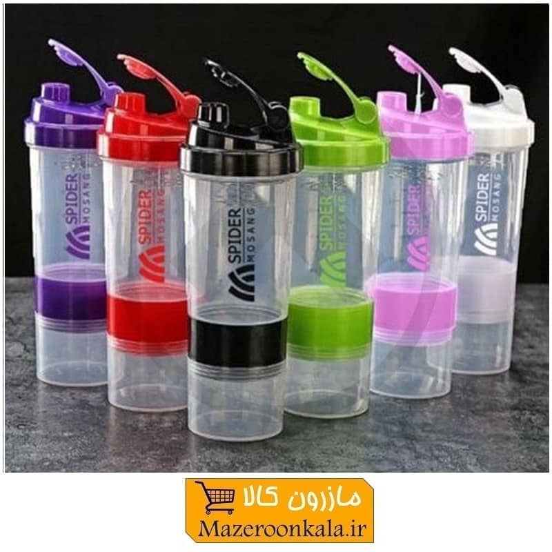 شیکر ورزشی و بدنسازی اسپایدر Spider شفاف همزن دار VSR-003