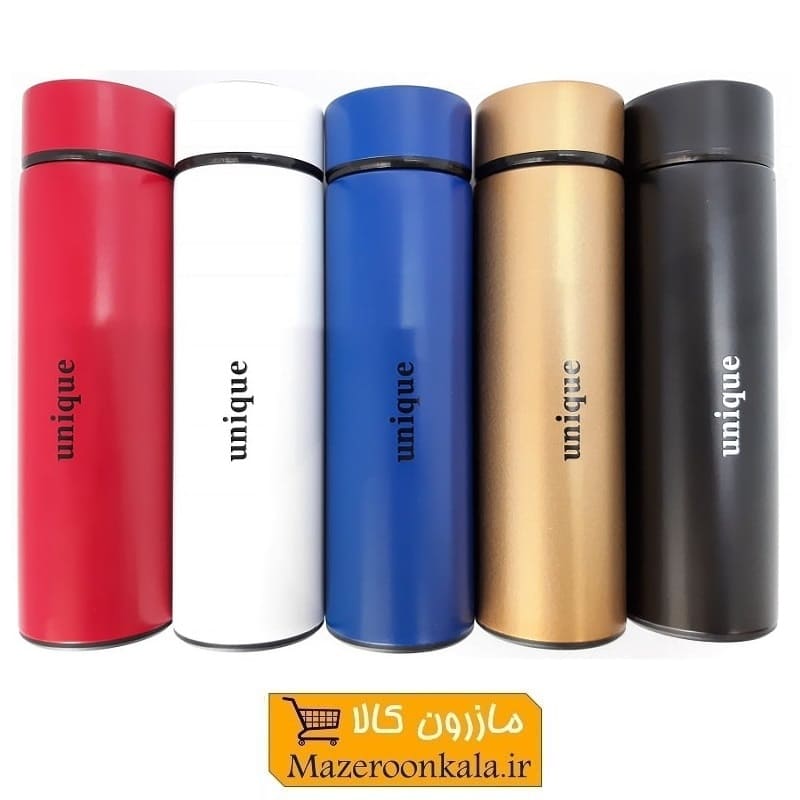 فلاسک قلمی درجه دار برند Unique یونیک استیل رنگی نیم لیتری HFL-016