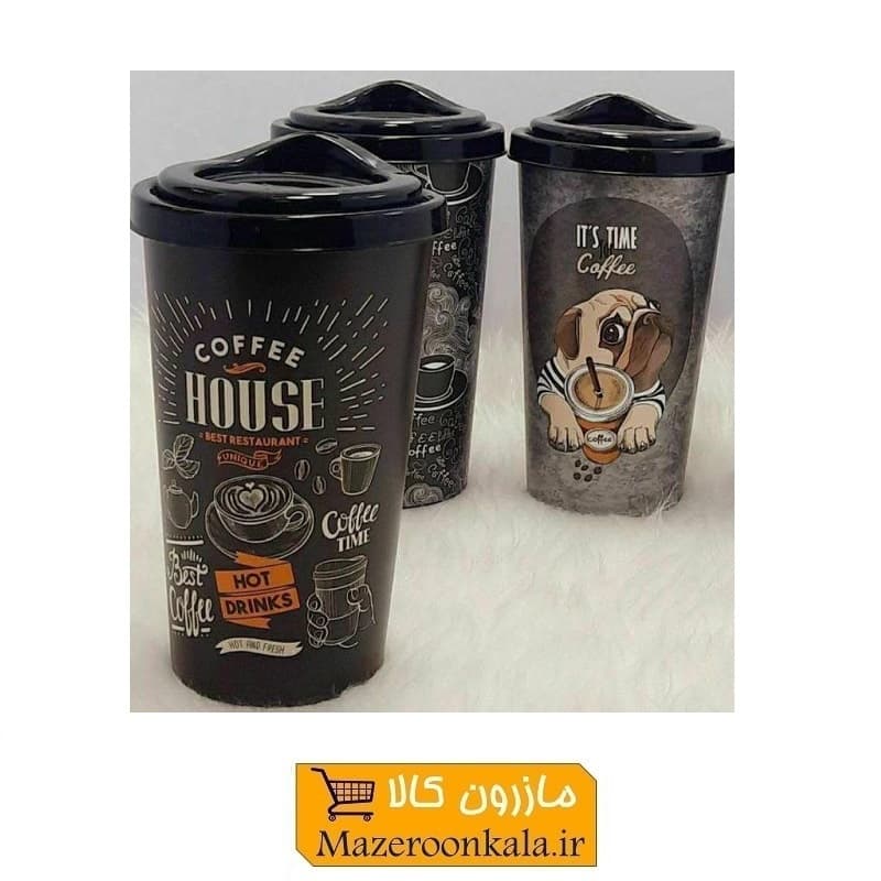 لیوان کافی درب دار طرح متنوع SOO-012