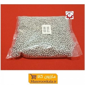 مروارید پلاستیکی سایز 5 رنگ نقره ای فروش وزنی و کیلویی HPL-705