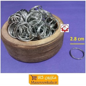 حلقه و رینگ مفتولی جاکلیدی و آویز فلزی J قطر 2.8 سانت بدون زنجیر و فنر فروش تک و تعداد HSK-182