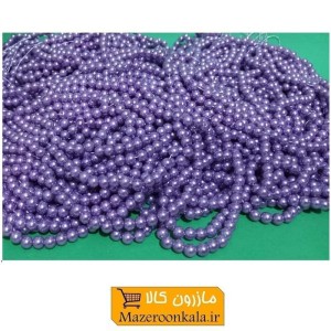 مروارید پلاستیکی نخ دار سایز 6 رنگ یاسی HPL-LIT6