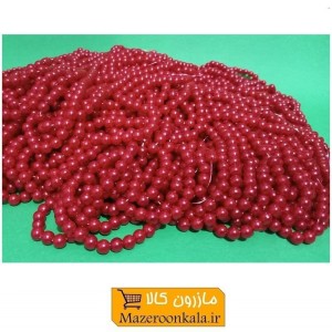 مروارید پلاستیکی نخ دار سایز 6 رنگ قرمز HPL-RDT6