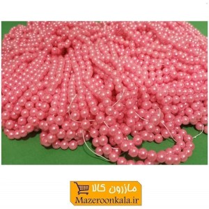 مروارید پلاستیکی نخ دار سایز 6 رنگ صورتی HPL-PKT6