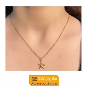 گردنبند زنجیر طلایی پلاک ستاره دخترانه و زنانه SOO-113