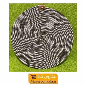 زیر بشقابی قیطانی 25 سانت سفید و طوسی SOO-127