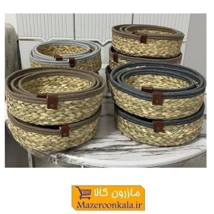 سبد حصیری سنتی سه خال ست 3 عددی  صنایع دستی شمال HWK-047