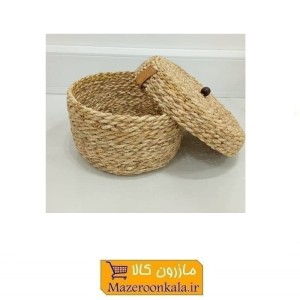 جای شکلات و تنقلات حصیری سنتی درب دار صنایع دستی قطر 12 سانت HWK-050