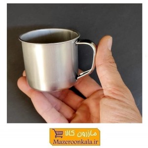 لیوان سفری فلزی طرح استیل سایز کوچک دسته دار بدون درب HLV-003