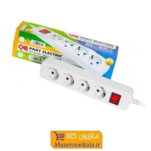 رابط برق 4 خانه 2 متری ارت دار پارت الکتریک مدل PE648 شهاب ESS-005