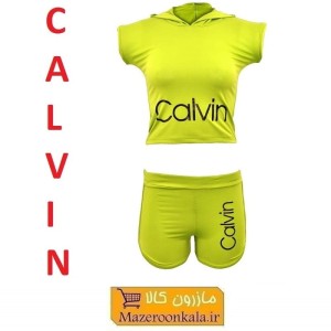 ست نیم تنه و شلوارک ورزشی زنانه Calvin کلوین فری سایز VLV-004