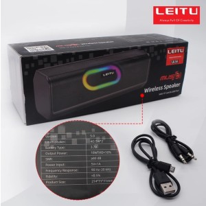 اسپیکر بلوتوثی قابل حمل برند Leitu لیتو مدل LK-54 شارژی SOO-141