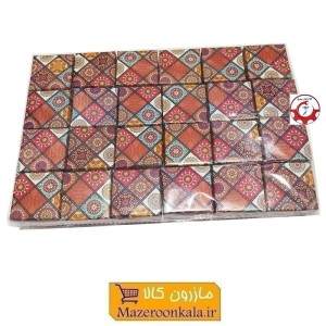 جعبه هدیه و کادو مقوایی انگشتر و حلقه طلا و نقره طرح سنتی کاشی 3 * 4.5 * 4.5 سانت OPK-018