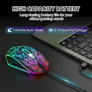 ماوس بی سیم گیمینگ مدل X-36، قابلیت اتصال با دانگل USB و بلوتوث، دارای 6 کلید، دقت 1600 DPI، دارای باتری داخلی قابل شارژ SOO-163