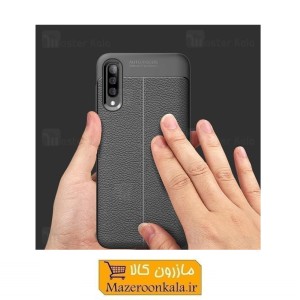 قاب  گوشی یا گارد موبایل محافظ ژله ای طرح چرم مناسب برای گوشی Samsung Galaxy A50 سامسونگ گلکسی آ50 مشکی SOO-166