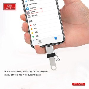 تبدیل یا مبدل OTG USB به لایتنینگ Earldom ارلدام مدل OT65 مناسب گوشی آیفون SOO-182