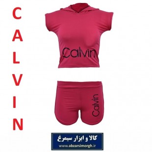 نیم تنه و شلوارک ورزشی زنانه Calvin کلوین فری سایز رنگ سرخابی