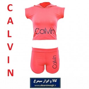 نیم تنه و شلوارک ورزشی زنانه Calvin کلوین فری سایز رنگ نارنجی