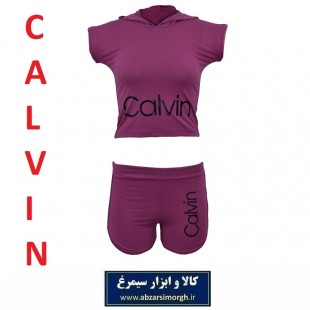 نیم تنه و شلوارک ورزشی زنانه Calvin کلوین فری سایز رنگ بنفش