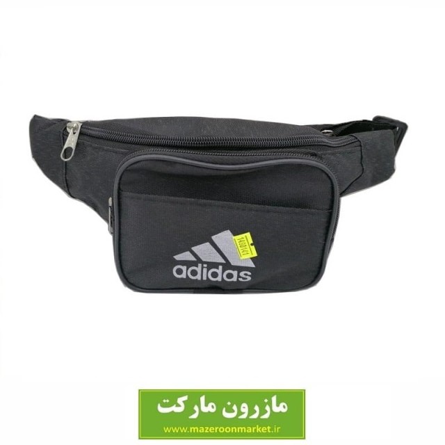 کیف کمری برزنتی ۳ زیپ مشکی جیب دار Adidas آدیداس