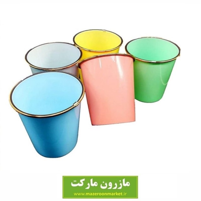 سطل پلاستیکی لبه طلایی رنگی PST-001