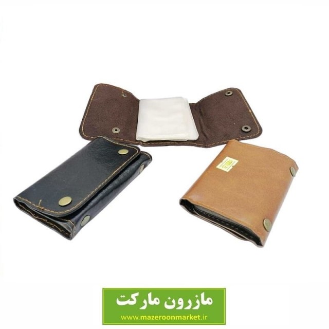 کیف و جلد عابر بانک ۱۲ برگ دکمه دار طرح چرم HKF-003