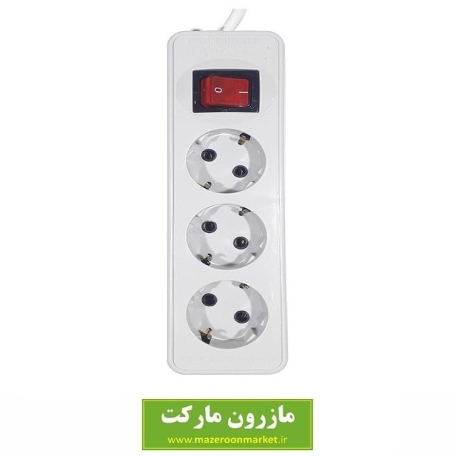 رابط 3 خانه برق ارت دار 2 متری پارت الکتریک مدل PE730  شهاب ESS-004