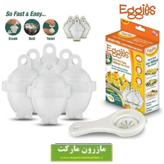 قالب پخت تخم مرغ Eggies اگیز 6 عددی جعبه دار به همراهی صافی