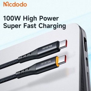 کابل شارژ قطع کن دار تایپ سی به تایپ سی 100 واتی مک دودو مدل MCDODO CA-3460 طول 1.2متر