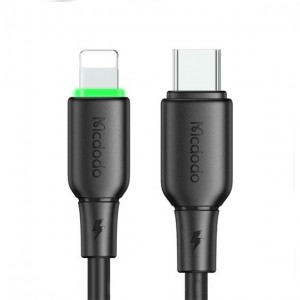 کابل USB-C To Lightning Mcdodo CA-4761 با نور LED 1.2 متر (سیاه)