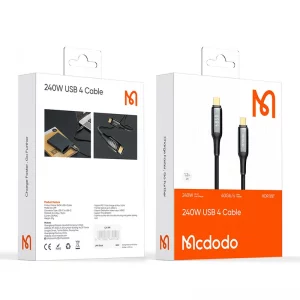 کابل شارژ و دیتا 240 وات 1.2 متری USB 4.0 دو سر Type-C مک دودو مدل Mcdodo CA-2990