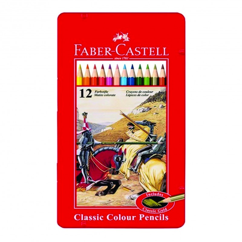 مداد رنگی 12 رنگ فلزی  فابر کاستل مدل Classic