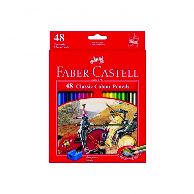 مداد رنگی 48 رنگ جعبه مقوایی  فابر کاستل مدل Classic