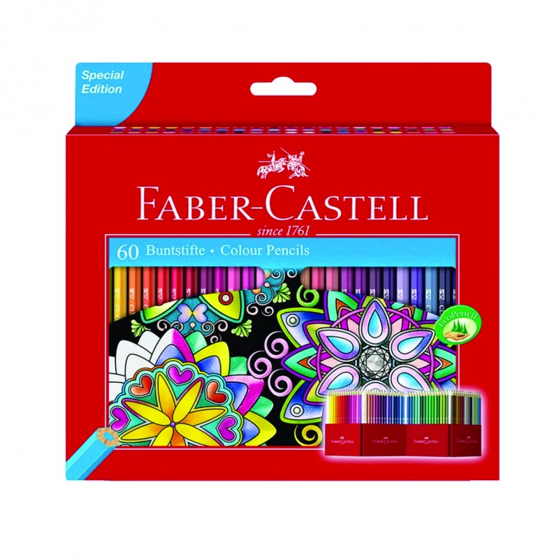 مداد رنگی 60 رنگ جعبه مقوایی فابر کاستل مدل classic