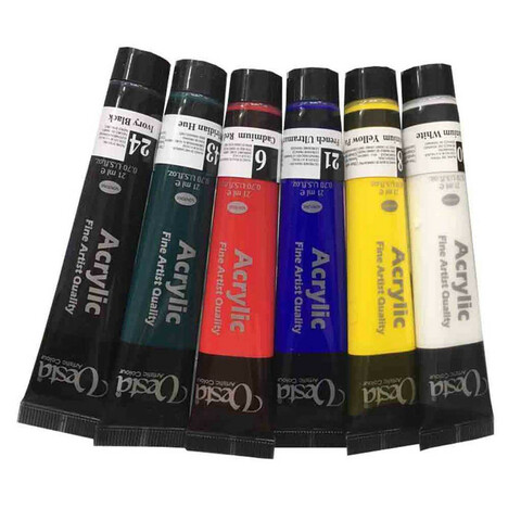 رنگ اکریلیک وستا   بسته 6 عددی حجم 21 میلی لیتر