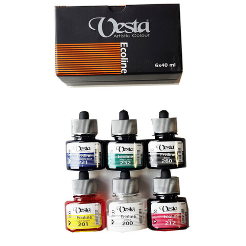 رنگ اکولین وستا  حجم 40میلی لیتر بسته 6 عددی