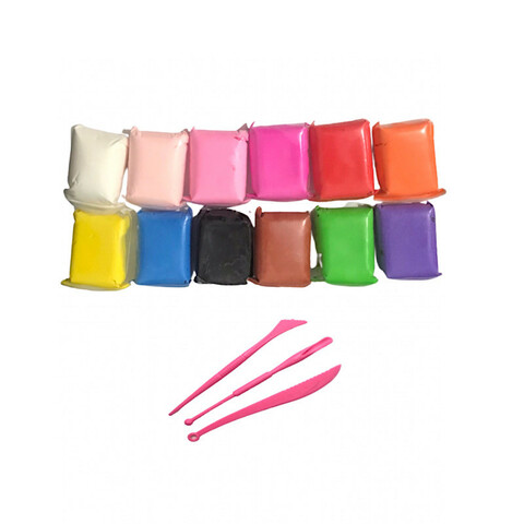 خمیر و ابزار مجسمه سازی مجسمه سازی بسته 12 عددی به همراه ابزار