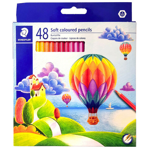 مداد رنگی 48 رنگ استدلر مدل Soft coloured pencils