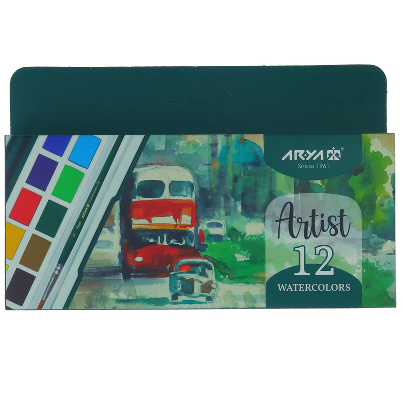 آبرنگ 12 رنگ آریا  مدل آرتیست