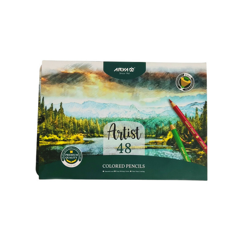 مداد رنگی 48 رنگ آریا مدل آرتیست جعبه فلزی